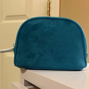 NEW La Mer Suede Cosmetic Zip Bag